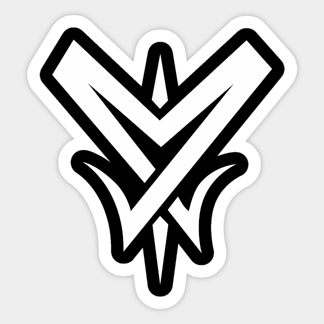 Tribal White "M" Sticker by MikoGalvez